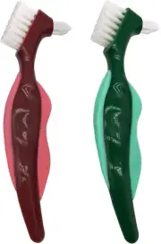 Premium Hard Denture Brush Toothbrush, Cleaning Brush, Multi-Layered Bristles &