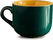 Unique Soup Mug Container Coffee Tea Soup Bowls,Soup Cup with Handle,Breakfast Bowl for Ice Cream,Dessert,Small Ceramic Bowl,Soup Mug Microwave Safe.-Pink-15x11.5x9cm,650ml (Color : Green, Size : 65