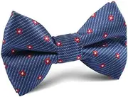 [OTAA] Navy Blue with Red Pattern Kids Bow Tie Navy Blue Navy Blue with Red Pattern Kids Bow Tie