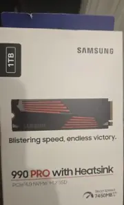 Samsung 990 PRO 1TB NVMe Internal SSD with Heatsink - Black, BRAND NEW, SEALED