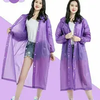 在飛比找樂天市場購物網優惠-EVA成人徒步旅行風衣雨衣男女式韓國時尚長款連體透明雨披