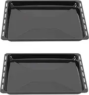 [ICQN] Baking Tray 422 x 370 x 30 mm Set, Enamelled Grease Pan for Oven and Cooker, Suitable for Electrolux, AEG, IKEA, Zanusssi, Juno, Zoppas, Scratch-Resistant and Rustproof, 42.2 x 37 x 3 cm