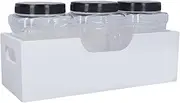 Dog Treat Container, Includes 3 Large Capacity Transparent Airtight Jars, Wooden Storage Organizer and Reusable Sticker