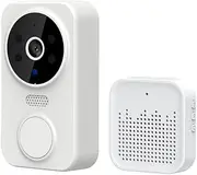 Video Doorbell 2.4G WiFi Wireless Doorbell Camera with Chime, HD Night Vision 2 Way Audio, Motion Detection, IP65 Waterproof, Rechargeable Battery Smart Home Security Camera System