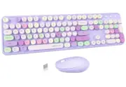 UBOTIE Colorful Computer Wireless Keyboard Mouse Combos, Typewriter FlexibleKey