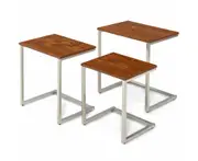 3-Set Bedside Table Side End Table nightstand Nesting Coffee Table Retro Bedroom