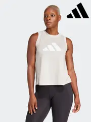 adidas Grey Train Essentials Big Logo Training Vest Top (E74676) | $53