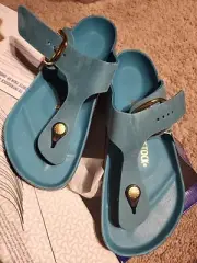 OILED LEATHER Birkenstock Gizeh Big Buckle Women's Sandals Biscay Bay W7