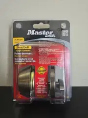 Master Lock DSO0605 Single Cylinder Deadbolt Antique Brass Door Deadbolt NEW