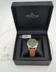 Alpina Startimer Pilot Quartz Chronograph Watch Big Date Hunter Green Matte