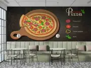 3D Pizza Tomato Basil Food Wallpaper Wall Murals Removable Wallpaper