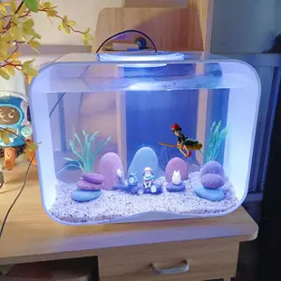 【魚菜共生箱】魚箱魚缸魚缸小型家用帶打氧過濾免換水亞克力水族箱水草造景缸金魚缸桌面