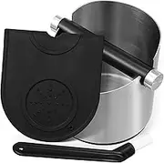 GRIRIW 1 Set Coffee Powder Dumper Bucket + Anti-slip Pad + Cleaning Brush Espresso Accessories Grounds Anti Slip Mat Reusable Container Coffee Ground Bin Espresso Knock Boxes Silica Gel