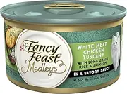 Fancy Feast Medleys Adult Wet Cat Food White Meat Chicken Tuscany with Rice & Garden Greens in Sauce 24x85g