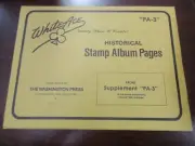 "WHITEACE" STAMP ALBUM PAGES PALAU SUPPLEMENT #PA-3 ,1986 FREE SHP.