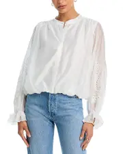Aqua Eyelet Sleeve Top - Exclusive