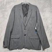 Kenneth Cole Sport Coat Mens XL 47 Gray Courageous Classics Vent Mesh TechniCole