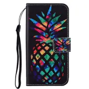 Colorful Pineapple Pattern Colored Drawing Horizontal Flip Leather Case for Galaxy J6 Plus, with Holder & Card Slots & Wallet & Lanyard