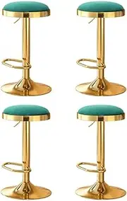 4X Artiss Bar Stools Kitchen Dining Chairs Velvet Padded Stool Green