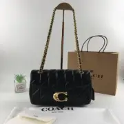 COACH Tabby 26 Quilted Shoulder Bag Leather Black CP150 NEW
