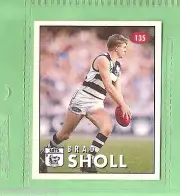 1996 AFL SELECT STICKER #135 BRAD SHOLL, GEELONG CATS