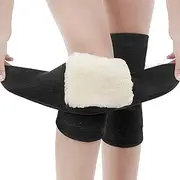 Fleece Knee Warmers - Thicken Wool Knee Brace | Plush Knee Warmers Winter Knee Guard Wool Lamb Fleece Kneepads Leg Warmer for Running Cycling Hiking Gyouza