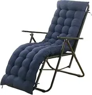 Extra Thick Sun Lounger Cushion Classic Design Texture Rocking Chair Cushion Home Decor Soft Sunlounger Seat Pads for Sunbed Long Bench Tatami(Navy Blue,48 * 150cm)