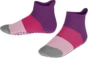 [FALKE] Unisex Kids Colour Block Slipper Socks Anti-Slip Printed Nubs On Sole Improved Grip Thick Full Innner Plush Flat Seam In Toe Area Patterned Breathable Sustainable Cotton 1 Pair, Blue (Deep Lilac