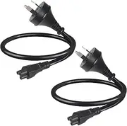 Cloverleaf Cable IEC-C5 3 Pin Mains Plug to IEC C5 Cables AC Power Cords 50CM 2 Pack