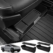 Front Under Seat Storage Box for 2024 Tesla Cybertruck Accessories, Organizer Hidden Tray Underseat for Cybertruck