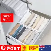 2pcs 7 Grids Jeans Clothes Storage Boxes Organizer Drawer Mesh Divider Wardrobe