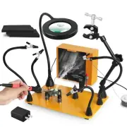 Magnetic Helping Hands Soldering Third Hand with 3X & 6X LED Magnifying Lamp,...