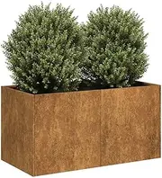 Rusty Weathering Steel Planter Box 80x40x40 cm Open Bottom Durable Garden
