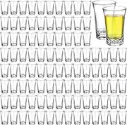 Zubebe 150 Pcs 1.5oz Acrylic Shot Glass Bulk Set with Thickened Base Plastic Clear Shot Glasses, Round Small Shot Glasses Bulk for Party