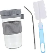 Zerodeko 1 Set Jar Drinkware Set Multipurpose Decorative Cups for Home Portable Includes Cleaning Brush for Tea Juice Water Cocktails