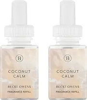 Pura & Becki Owens Home Scent Refill - Smart Home Air Diffuser - Up to 120-Hours of Premium Fragrance per Refill - Household Essential - Clean Diffuser Fragrance - 2 Pack, Coconut Calm