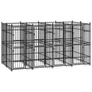 Dog Kennel Steel 7.37m² Large Outdoor Pet Cage Fence Run Pen House Enclosure
