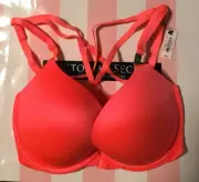 NEW VICTORIA'S SECRET VERY SEXY PUSH UP 32DD Strappy Front Close Neon Bra N6485