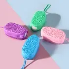 4pcs Soft Silicone Exfoliating Brush Cleanser Body Cleansing Scrubber Bath Brush