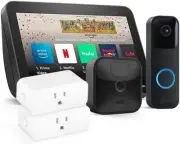 Amazon Smart Home Bundle - Echo Show 8, Blink Video Doorbell, Cam, 2 Smart Plugs