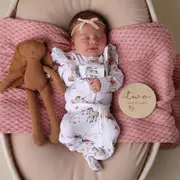 Snuggle Hunny Pony Pals Organic Snuggle Sleepsuit Zip Footie with Frill