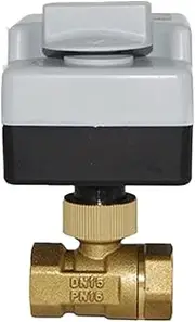 Xuanqingyi Store 1/2" Brass Motorized Ball Valve 3-Wire Two Control Electric AC220V 3 Ways /2 Way with Manual Switch