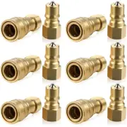 Vinsot 6 Set 1/4" Quick Disconnect Coupler Valve for Carpet Cleaning Wand Tru...