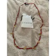 CC Skye Necklace Antique Gold & Coral