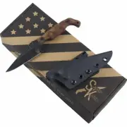Stroup Bravo 5 Rosewood Fixed Blade Knife Full Tang 1095HC Steel Blade