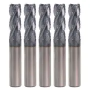 5Pcs 4 Flute 3/8"x1"x2-1/2" Solid Carbide Roughing End Mills - ALCrSiN Coated