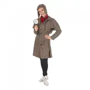 Bristol Novelty Womens/Ladies Long Detective Costume Tweed L