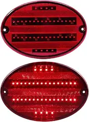 Oval LED Tail Lights for Trailer RV Motorhome Airstream 8.5" Length 40LEDs Red LED Stop Turn Tail Lights Surface Mount, Pack of 2