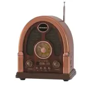 AM FM Radio Retro Table Top Radio with Bluetooth Speaker,Vintage Wooden Finish