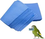 Lesimnky 120 Pieces Bird Cage Liners-11'' X 17''Disposable Non-Woven Bird Cage Paper Liners Precut Absorbent Fecal Tray Cages Cushion Pad Mat Cuttable Pet Animal Cages Cushion for Parrot (Blue)